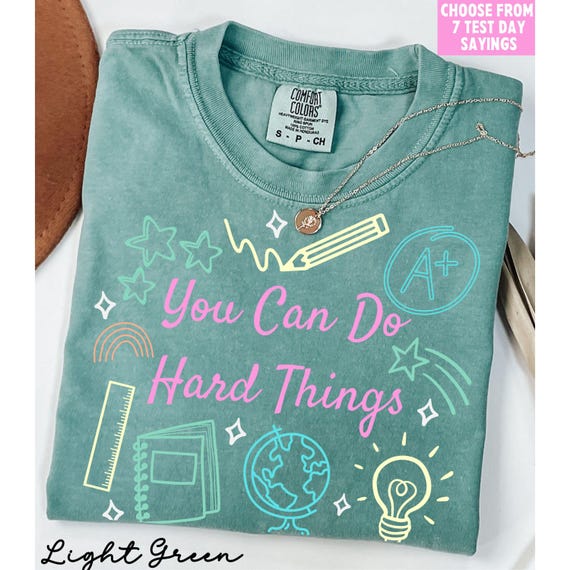 Testing Shirt for Teachers, Comfort Colors® Test Day Shirt, Doodle Teacher Shirt, Teachers Test Day, You Can Do Hard Things, Teacher Life