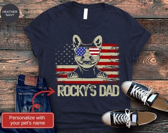 Personalized Frenchie Dad Shirt, Dog Dad Shirt, French Bulldog Dad, Frenchie Dad Gifts, Father's Day Gift, Dog Owner Shirt, Dog Lover Gift