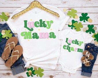 Mommy and Me St. Patrick's Shirts, Matching St. Patricks Shirt, Lucky Shirt, Mommy and Me Outfits, Irish Gift Mom Daughter, Lucky Mama Charm