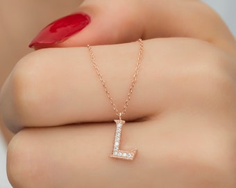 Sterling zilveren eerste ketting | Aangepaste brief ketting | Gepersonaliseerde kettingen voor vrouwen | Handgemaakte gepersonaliseerde sieraden | Cadeau voor haar