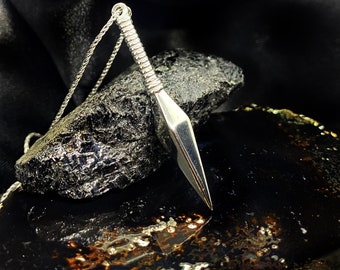 Silver Arrowhead Necklace for Men: Handmade Spear Pendant