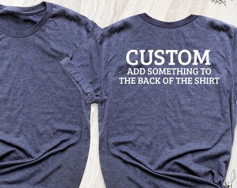 Back printing fee for the back of the t-shirt