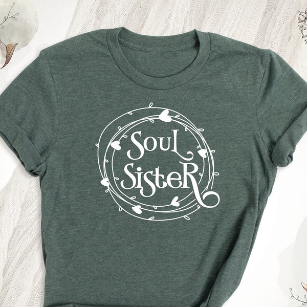 Soul Sister Shirt For Women, Bestfriend Sister Tees, Besties Friends Cousin Crew T-Shirt, Party Birthday Group T-Shirts, Mothers Day Shirts