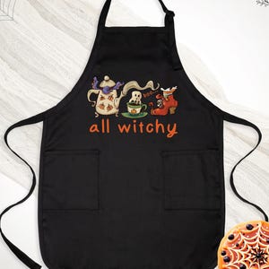 Halloween All Witchy Apron, Witch&#39;s Kitchen Apron, Halloween Witchy Apron, Witches Kitchen Apron, Halloween Chef Apron, Witchy Chef Apron