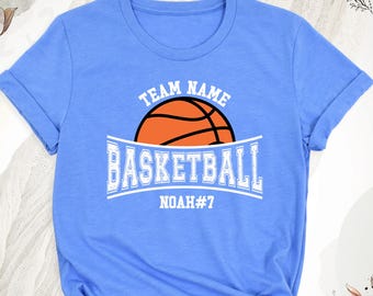 Custom Basketball Shirt Team Name Number Tee, Basketball Mom Shirt, Basketball Dad Shirt, Game Day Shirt, Basketball Season Tee Sports Shirt