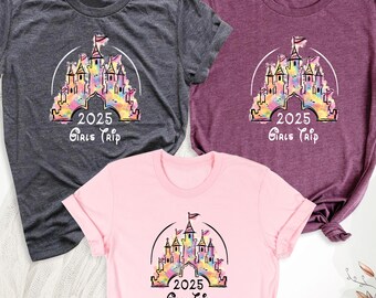 Disney Watercolor Girls Trip Shirts, Disney Girls Trip 2026 Shirt, Disney World Vacation Shirt, Disney Princess Shirt, Custom Disney Shirt