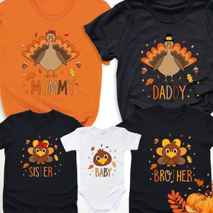 Family Matching Thanksgiving Shirts, Personalized Family Shirts, Fall Family Matching Shirt, Thanksgiving Mommy Shirt, Turkey Family Shirt