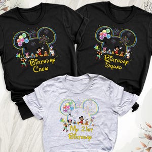 Custom Disney Birthday Tee Shirt, Disney Birthday Squad Shirts, Birthday Crew Tee, Family Disney Birthday Trip Shirt, Disney Matching Shirt
