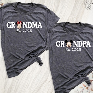 Custom Disney Grandma Grandpa Shirts, Custom Est Disney Family Matching Trip T-Shirt, Disney Grandpa Uncle Auntie Nana Papa Grammy Tee
