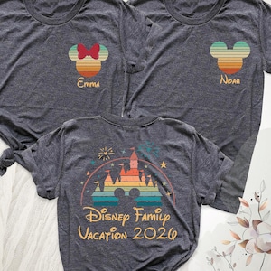Camiseta personalizada de Disney Family Vacation 2026, camiseta Disney de dos caras, camiseta de viaje a Disney, camiseta de Disneyland, camiseta de pareja Disney, camiseta Disney personalizada imagen 1