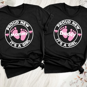 New Mom Shirt New Dad Shirt, Promoted To Daddy T-Shirt, Baby Shower Shirts, Gender Reveal Shirt, Pregnancy Reveal Tee, Dad Tee, Mom Shirt