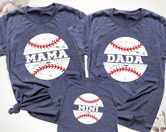 Matching Family Baseball Shirts, Baseball Mama Mini Shirt, Dada Mini Shirt, Personalized Baseball Tee, New Dad New Mom Tee Baseball Outfits