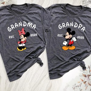 Disney Grandma Disney Grandpa Shirt Mickey Minnie Couple Tee, Custom Disney Trip Shirt, Disney Family Shirt, Disney World Grandparents Shirt