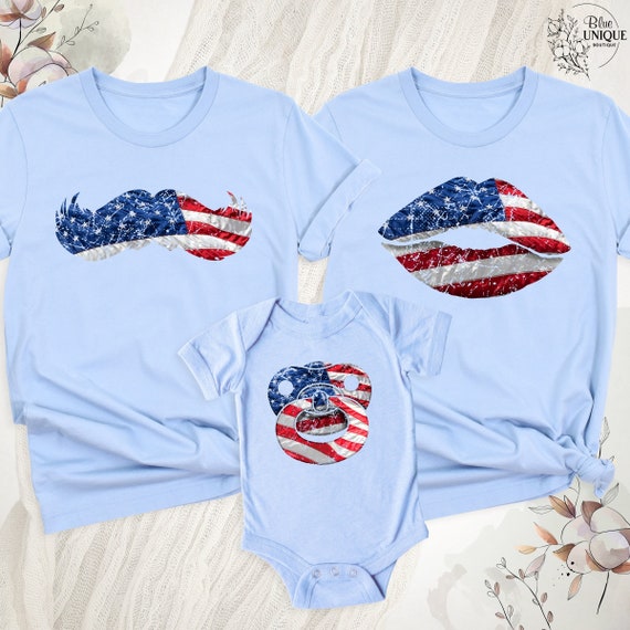 4th of July Patriotic Family Matching T-shirt, American Family