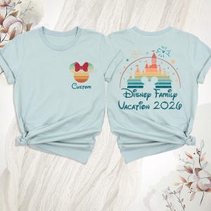 Camiseta personalizada de Disney Family Vacation 2026, camiseta Disney de dos caras, camiseta de viaje a Disney, camiseta de Disneyland, camiseta de pareja Disney, camiseta Disney personalizada imagen 5