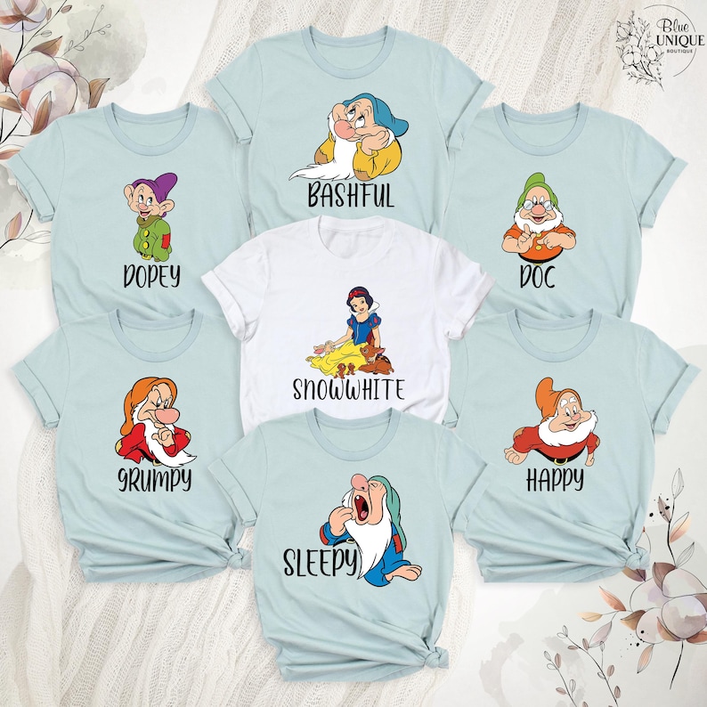 Snow White and Seven Dwarfs Shirts, Disney Group Shirt, Disney Family T ...