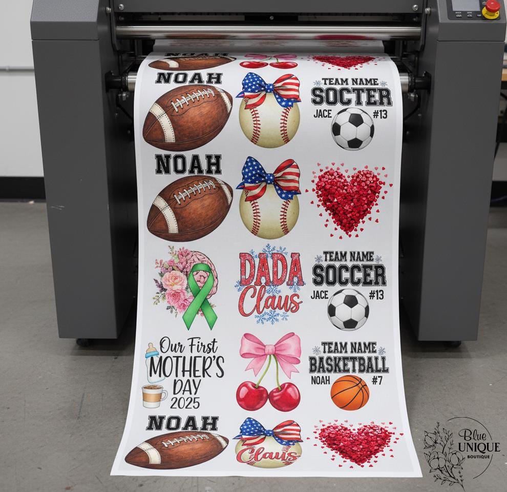 UV DTF Gang Sheet Custom UV Decal Printing, Full Color Premium Transfer ...