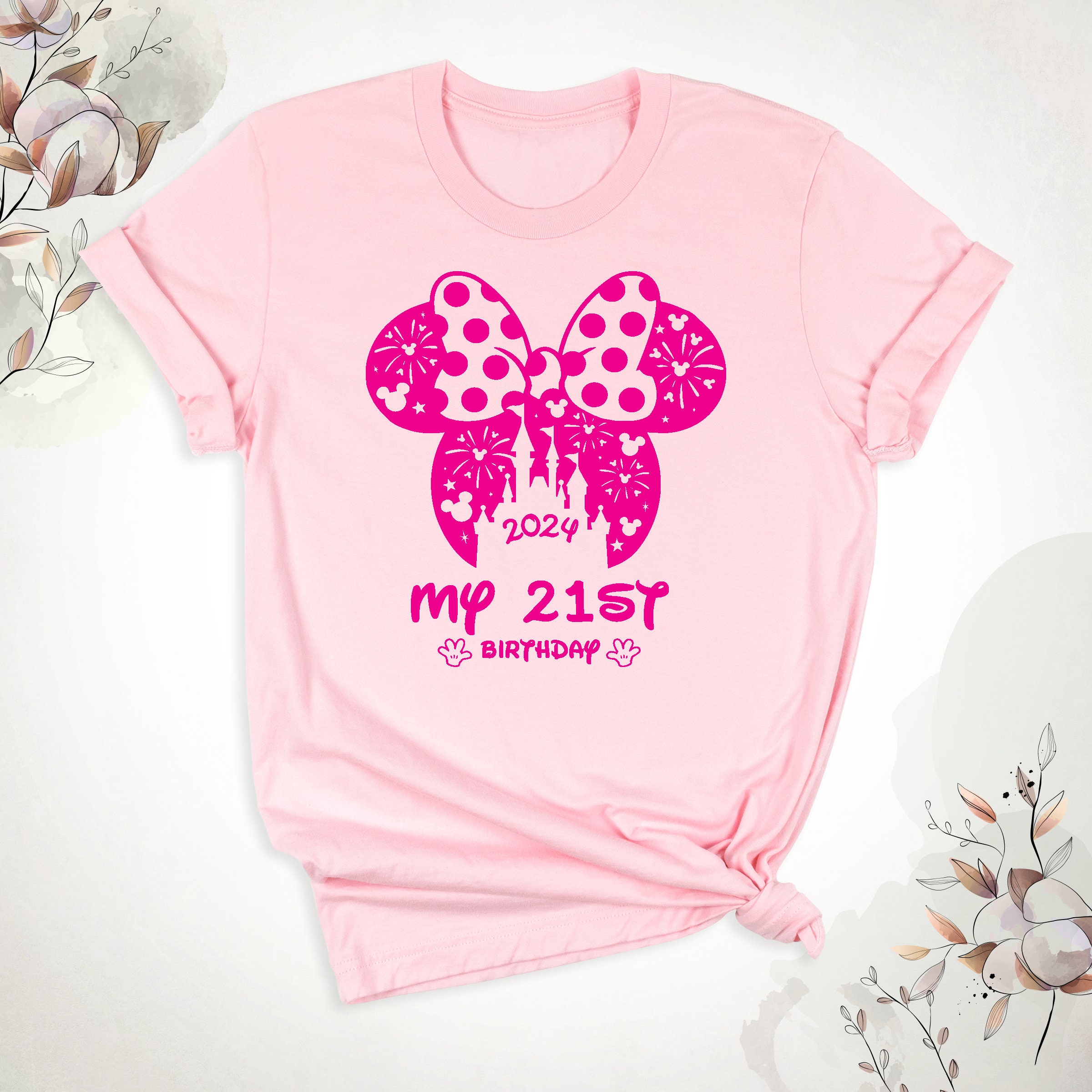 Disney 21st Birthday Anniversary 2024 T-shirt, Family Disney Birthday ...