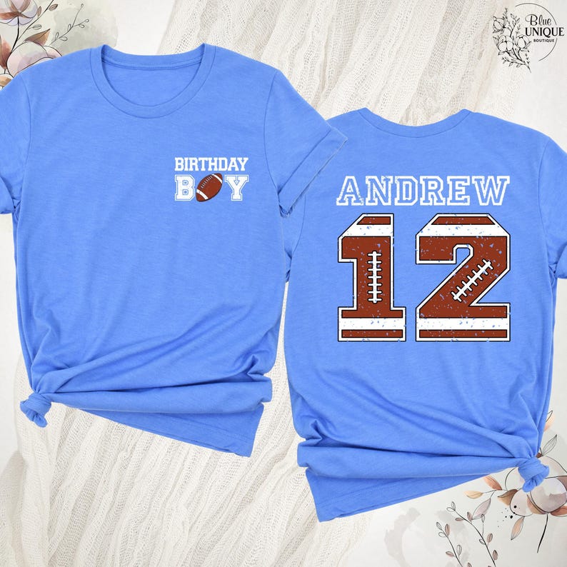 Personalized Football Birthday Boy Shirt Custom Name Number Birthday Outfit Sports Birthday Party Tees Game Day Shirt Touchdown Birthday Tee Bild 9
