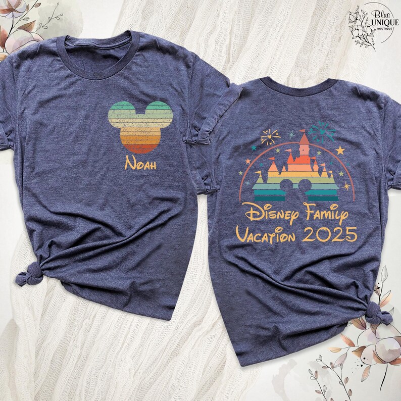 Camiseta personalizada de Disney Family Vacation 2026, camiseta Disney de dos caras, camiseta de viaje a Disney, camiseta de Disneyland, camiseta de pareja Disney, camiseta Disney personalizada imagen 4