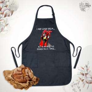 Delantal "Puedo parecer tranquilo", delantal de pollo sarcástico, delantal de dueño de pollo divertido, delantal de chica de granja, delantal de mamá de pollo divertido, delantal de pollo con humor imagen 10