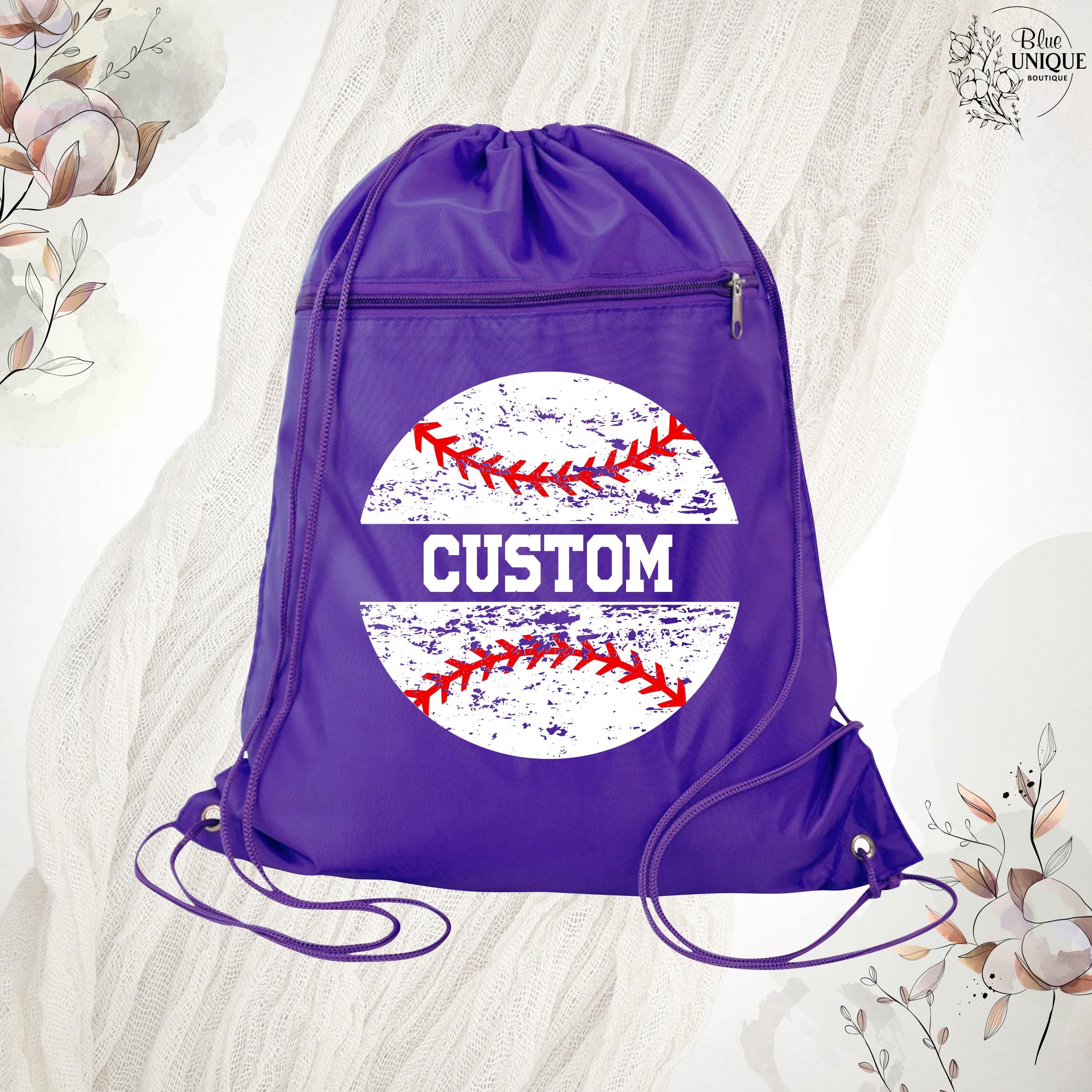 Personalized Baseball Backpack, Custom Baseball Drawstring Bag ...