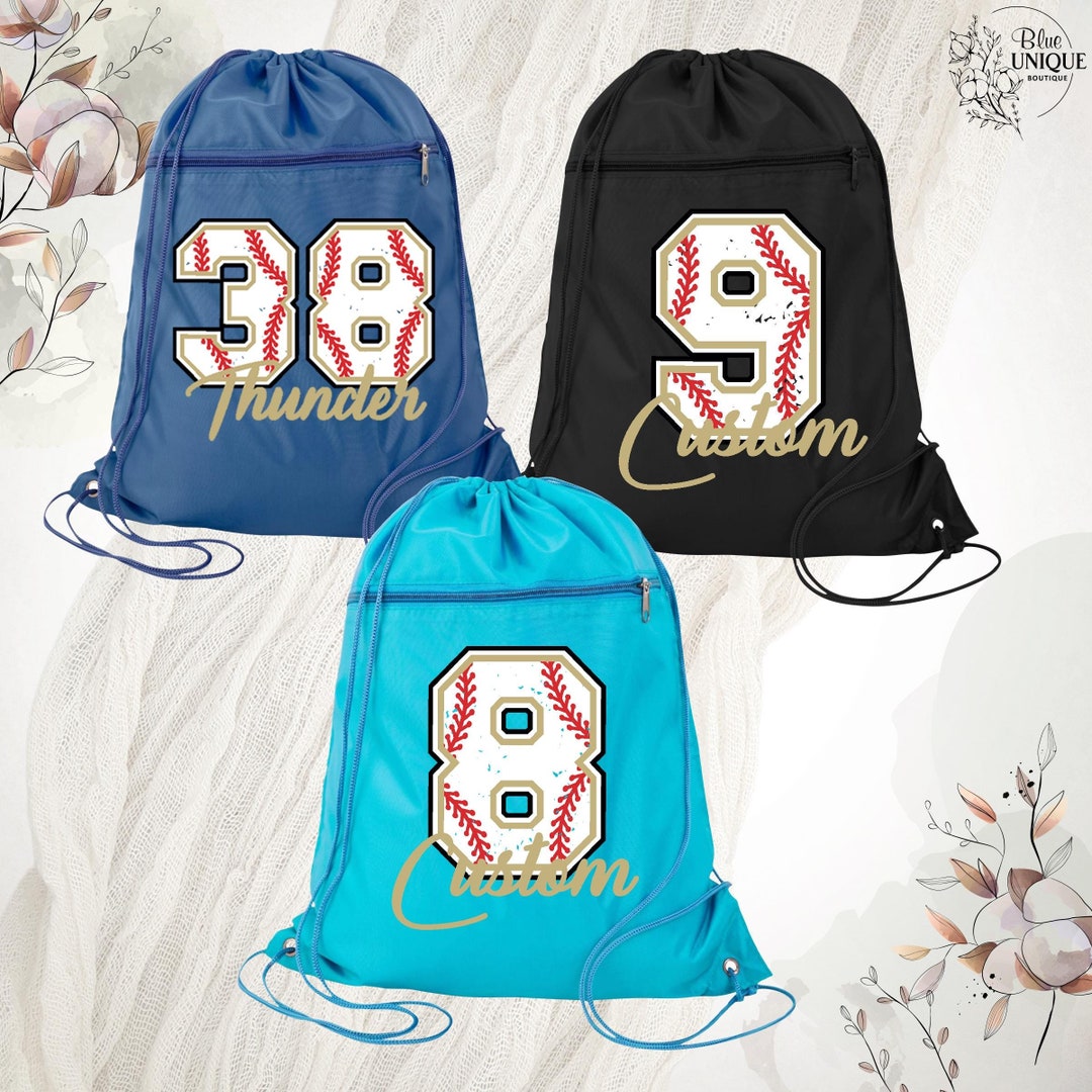 Personalized Baseball Softball Drawstring Bags, Baseball Custom Name ...