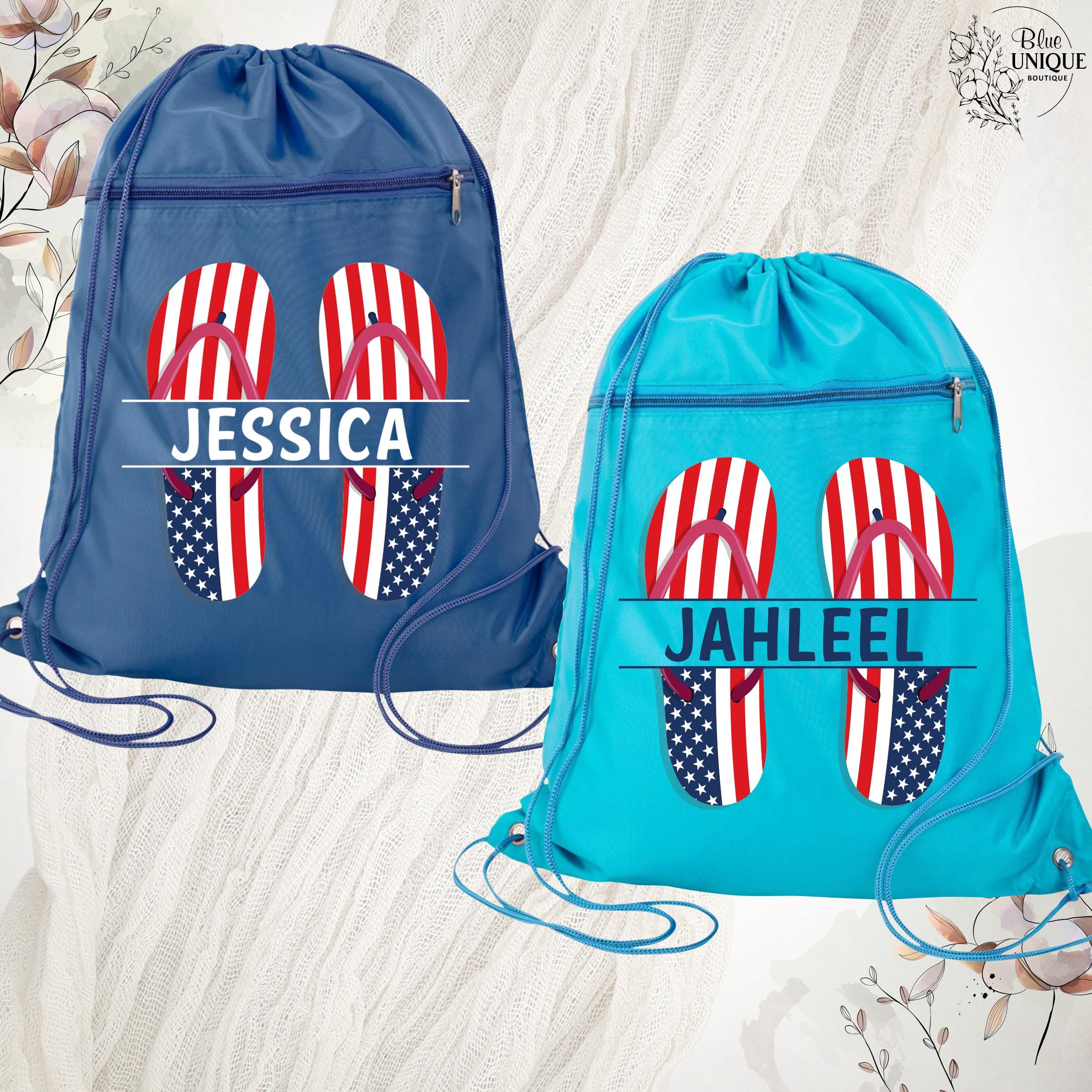 ? 4th of July drawstring backpack USA Flag Backpack 4th of July Bag, American Flag Bag, 4th of  main image 3