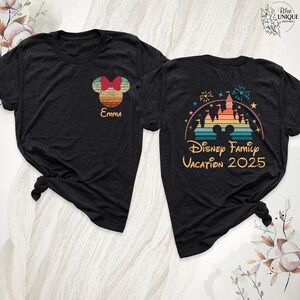 Camiseta personalizada de Disney Family Vacation 2026, camiseta Disney de dos caras, camiseta de viaje a Disney, camiseta de Disneyland, camiseta de pareja Disney, camiseta Disney personalizada imagen 7