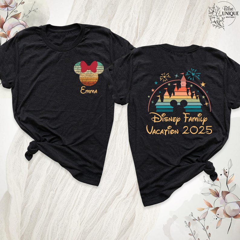 Camiseta personalizada de Disney Family Vacation 2026, camiseta Disney de dos caras, camiseta de viaje a Disney, camiseta de Disneyland, camiseta de pareja Disney, camiseta Disney personalizada imagen 7