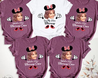 Disney Birthday Shirt Custom Face Shirt, Custom Photo Shirt, 21st Birthday 40th Birthday Shirt 50th Birthday 60th Birthday, Bootleg Shirt
