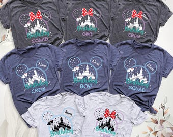 Disney Birthday Trip Girl Boy Shirt, Custom Disney Family Birthday Crew Shirt, Disney Birthday Squad Shirt, Disney Trip 2026 Tee Group Shirt