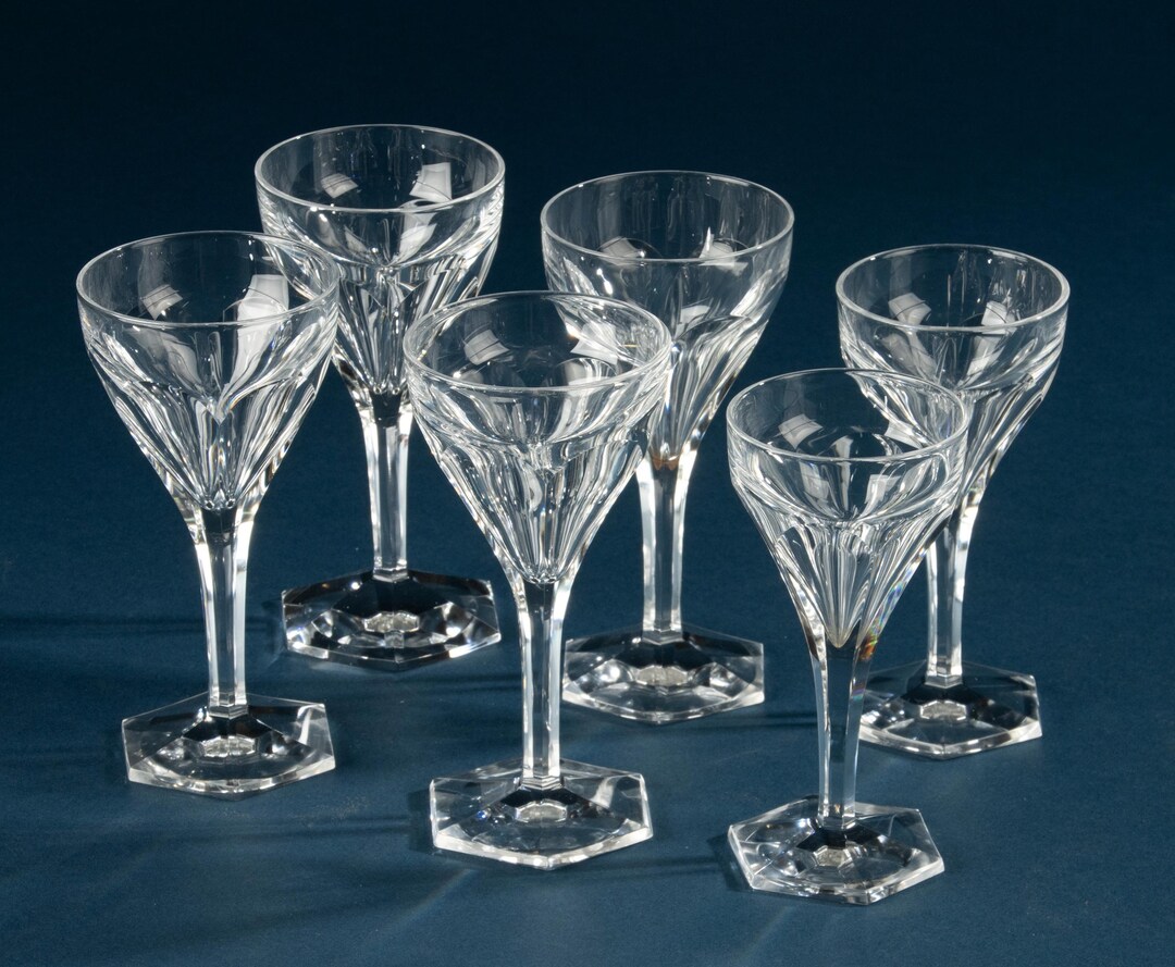Set of 6 Wine Glasses - Val Saint Lambert - Legagneux - Etsy