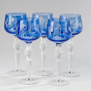 Set of 5 Wine Glasses - Crystal