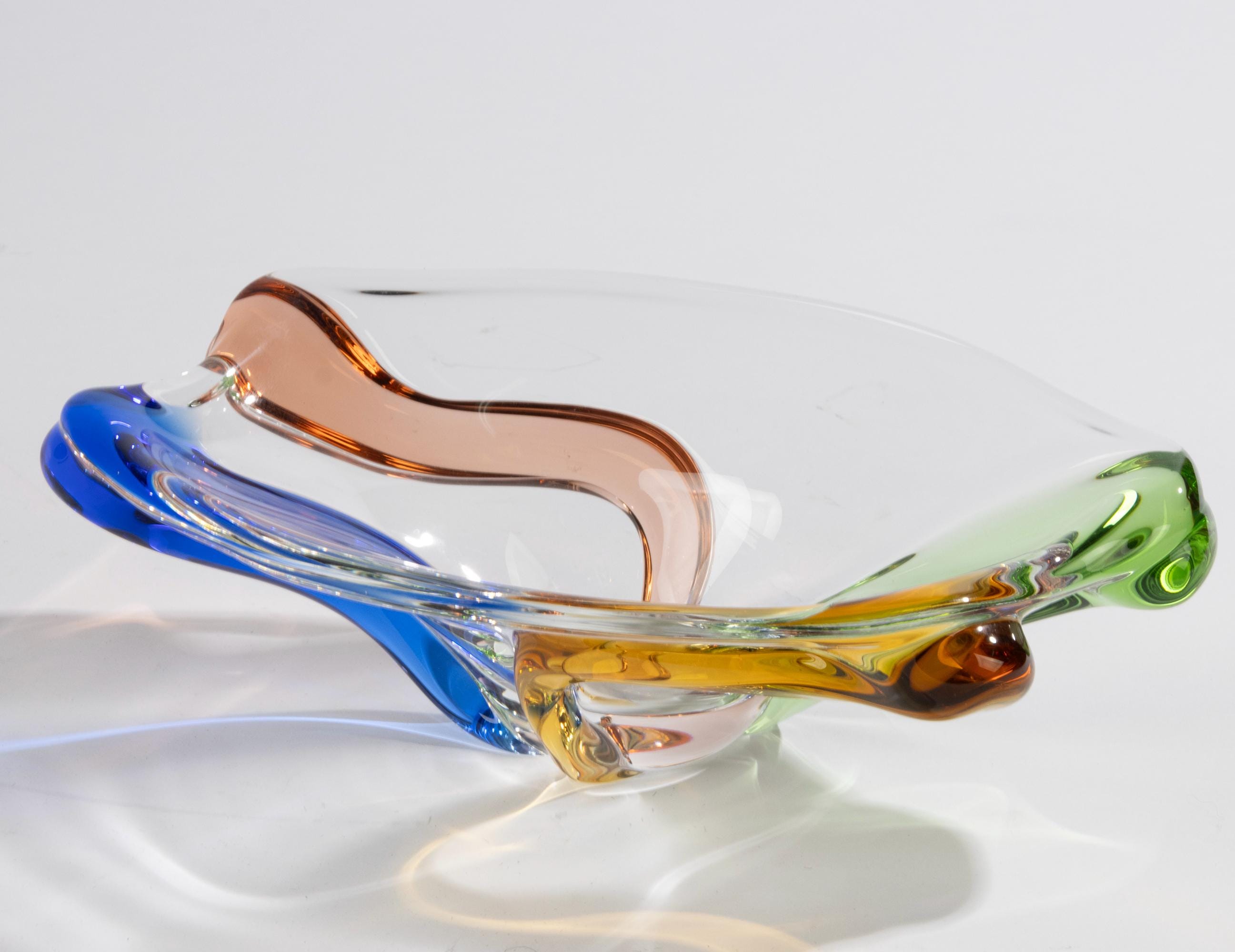 Vintage Art Glass Bowl - Frantisek Zemek for Sklarna Mstisov - Etsy