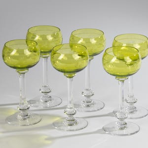 Juego de 6 copas de vino de cristal - Val Saint Lambert