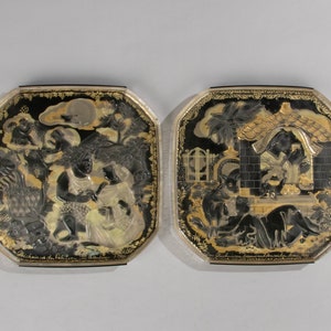 A Pair of Vintage Glass Wall Plates - Bjorn Wiinblad for Rosenthal