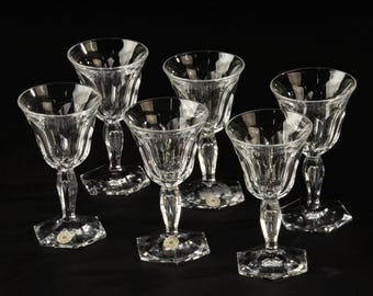 Set of 6 Wine Glasses - Val Saint Lambert