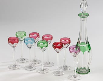 10-Piece Liqueur Set - Val Saint Lambert - Crystal