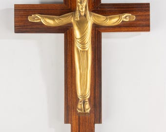Art Deco Crucifix - Felix Jacques - Gilded Bronze
