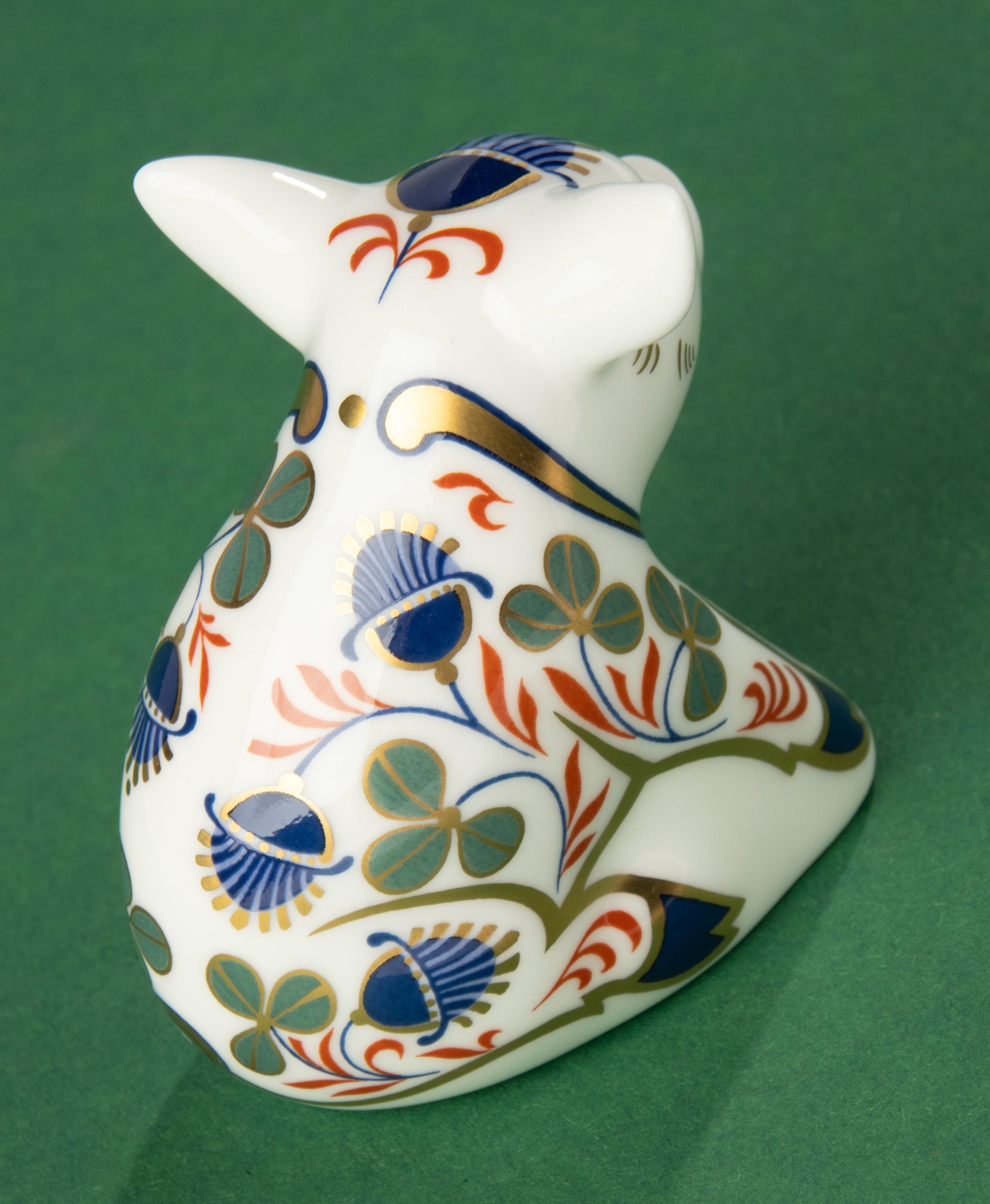 Paperweight - Little Pig - Royal Crown Derby - Gold Stopper - Etsy