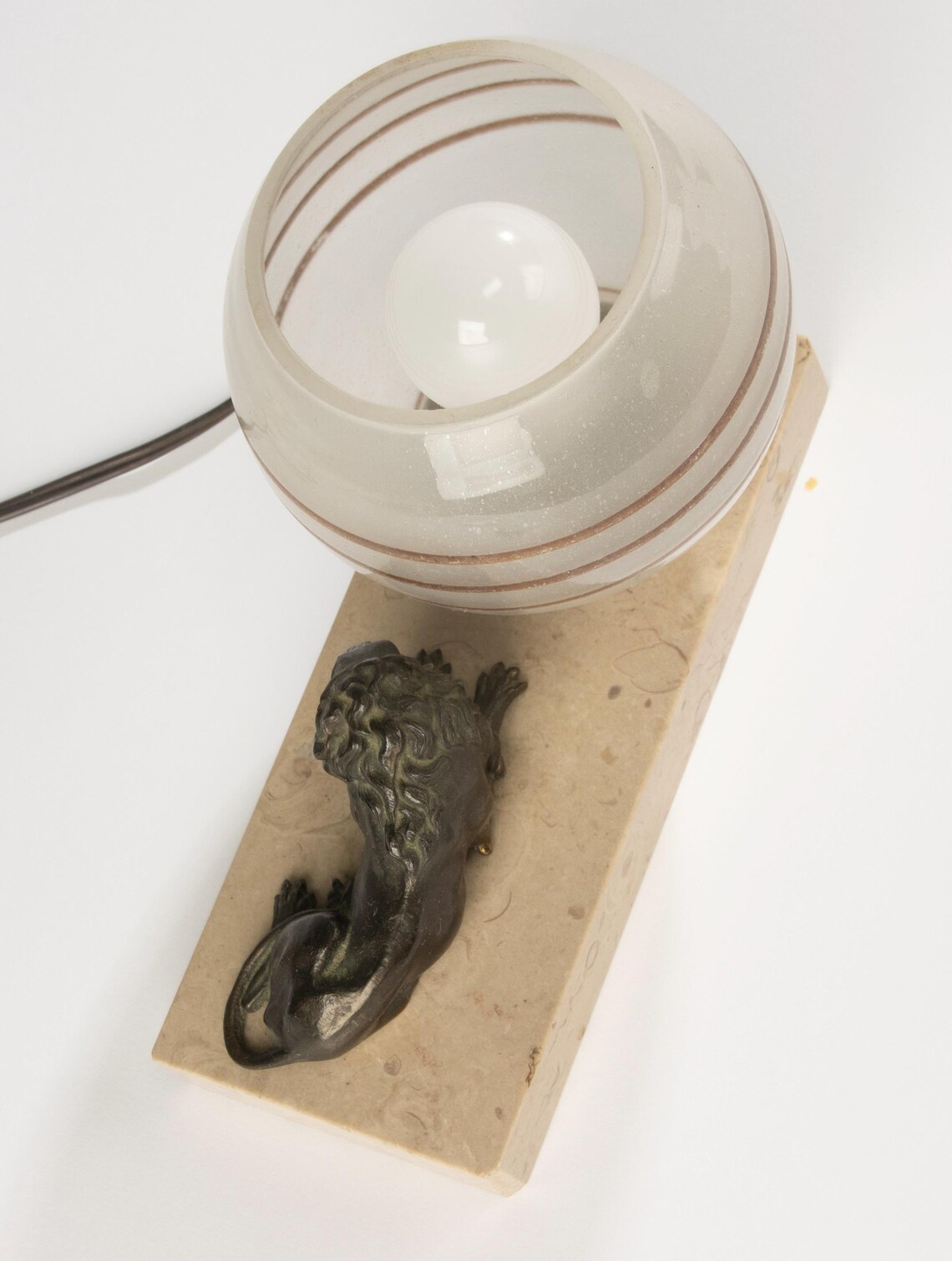 Art Deco Tafel Lamp - Leeuw, foto 3 di 5