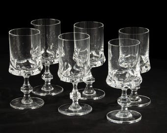 Set of 6 Wine Glasses - Crystal
