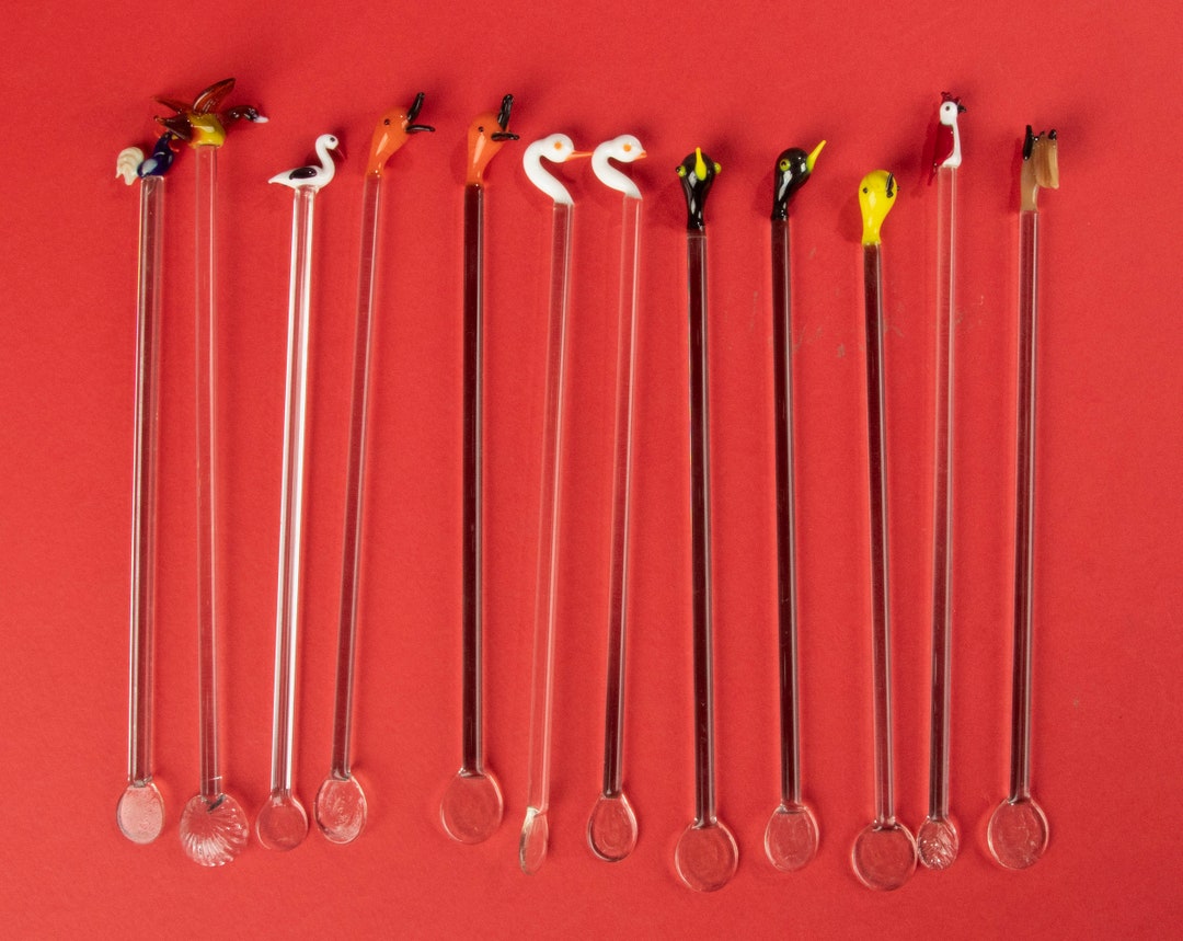 Set of 12 Murano Cocktail Stirring Sticks Etsy