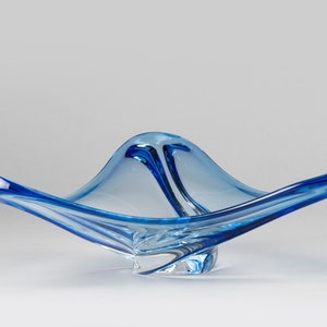 Mid Century Modern Crystal Bowl - Val Saint Lambert
