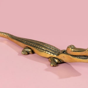 Vintage Brass Nutt Cracker - Crocodile