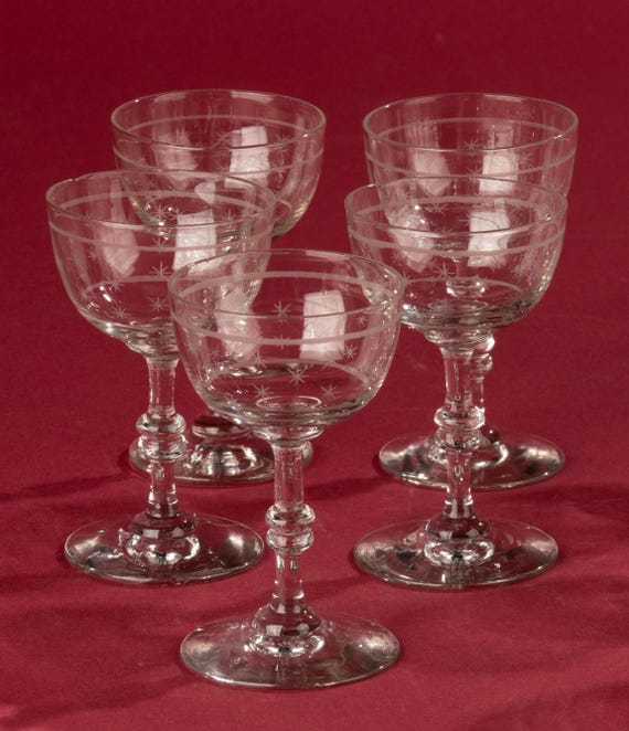 Set of 10 Small Antique Glasses - Etsy