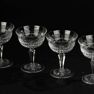 Juego de 4 copas de champán - Val Saint Lambert - Modelo Calvados Cavendish