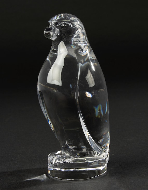 Statue - Val Saint Lambert - Penguin - Crystal - Etsy Australia