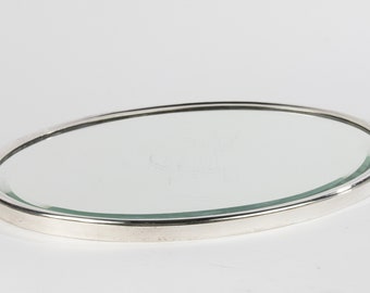 Silverplated Serving Tray with Mirror Glass